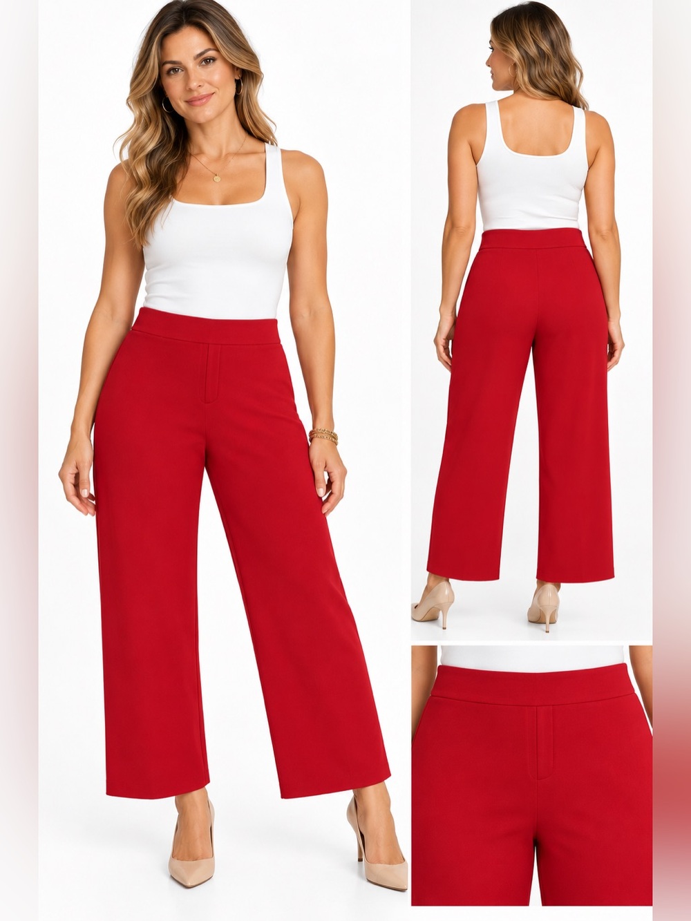 Jones New York red ponte knit mid rise  Pants size 2X‎